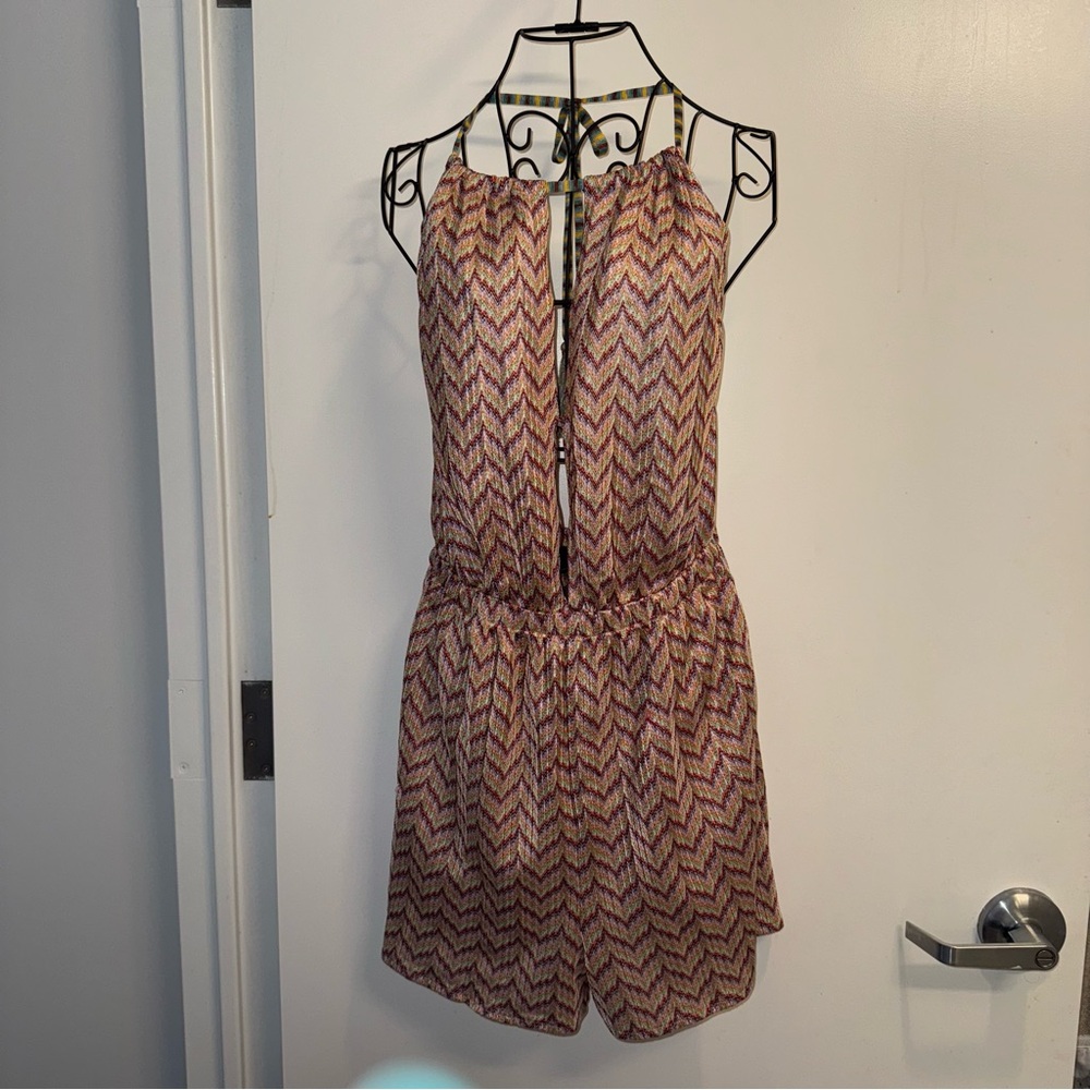 Sugarfree Chevron Patterned Romper Coverup